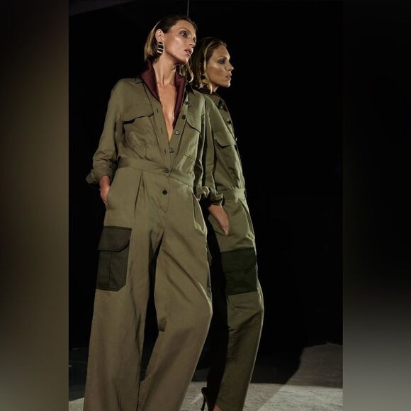 ZARA PATCHWORK JUMPSUIT LIMITED EDITION
KHAKI GREEN - Picture 10 of 11